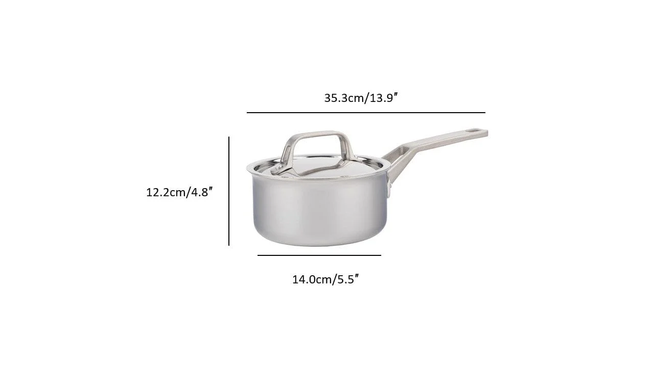 1.6L Meyer ProClad 5-Ply Aluminum Core Stainless Steel Saucepan with Cover, Made in Canada - Image 5