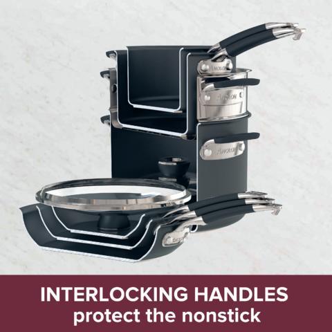 10pc Anolon SmartStack Hard Anodized Nesting Cookware Set - Image 3
