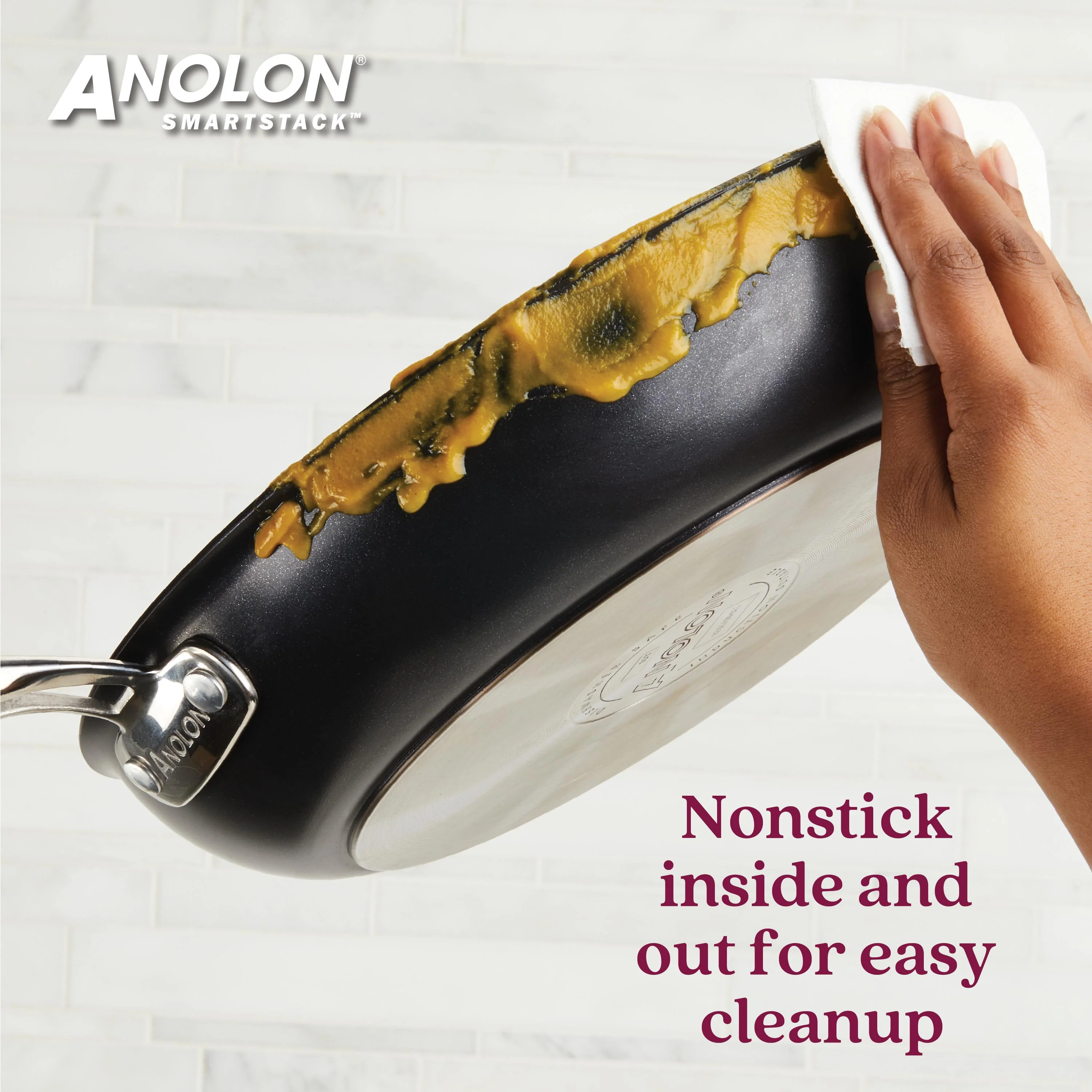 10pc Anolon SmartStack Hard Anodized Nesting Cookware Set - Image 6
