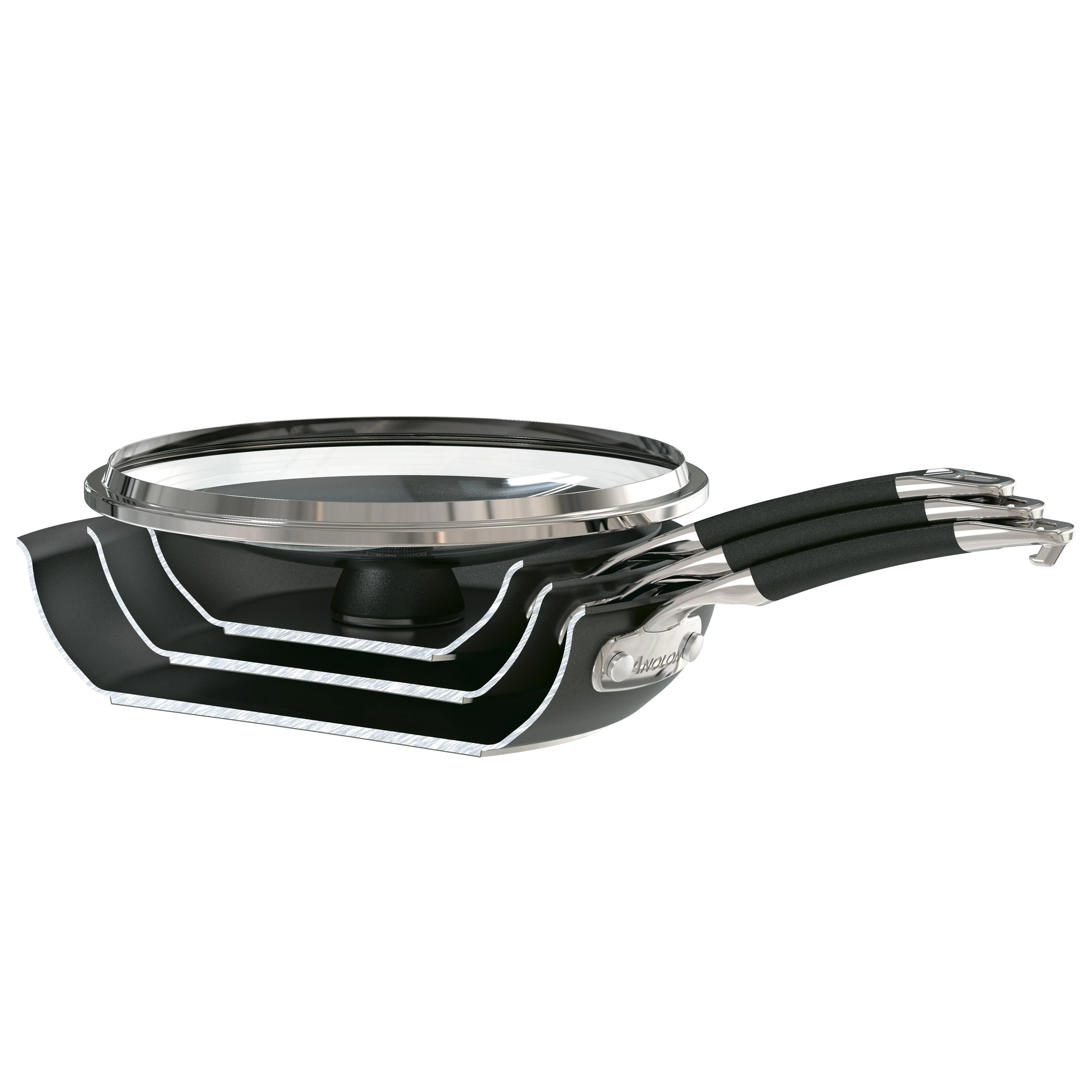 10pc Anolon SmartStack Hard Anodized Nesting Cookware Set - Image 8