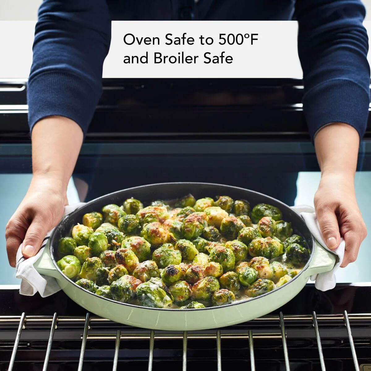 KitchenAid 2.5-Quart Enameled Cast Iron Au Gratin Roasting Pan - Pistachio - Image 3