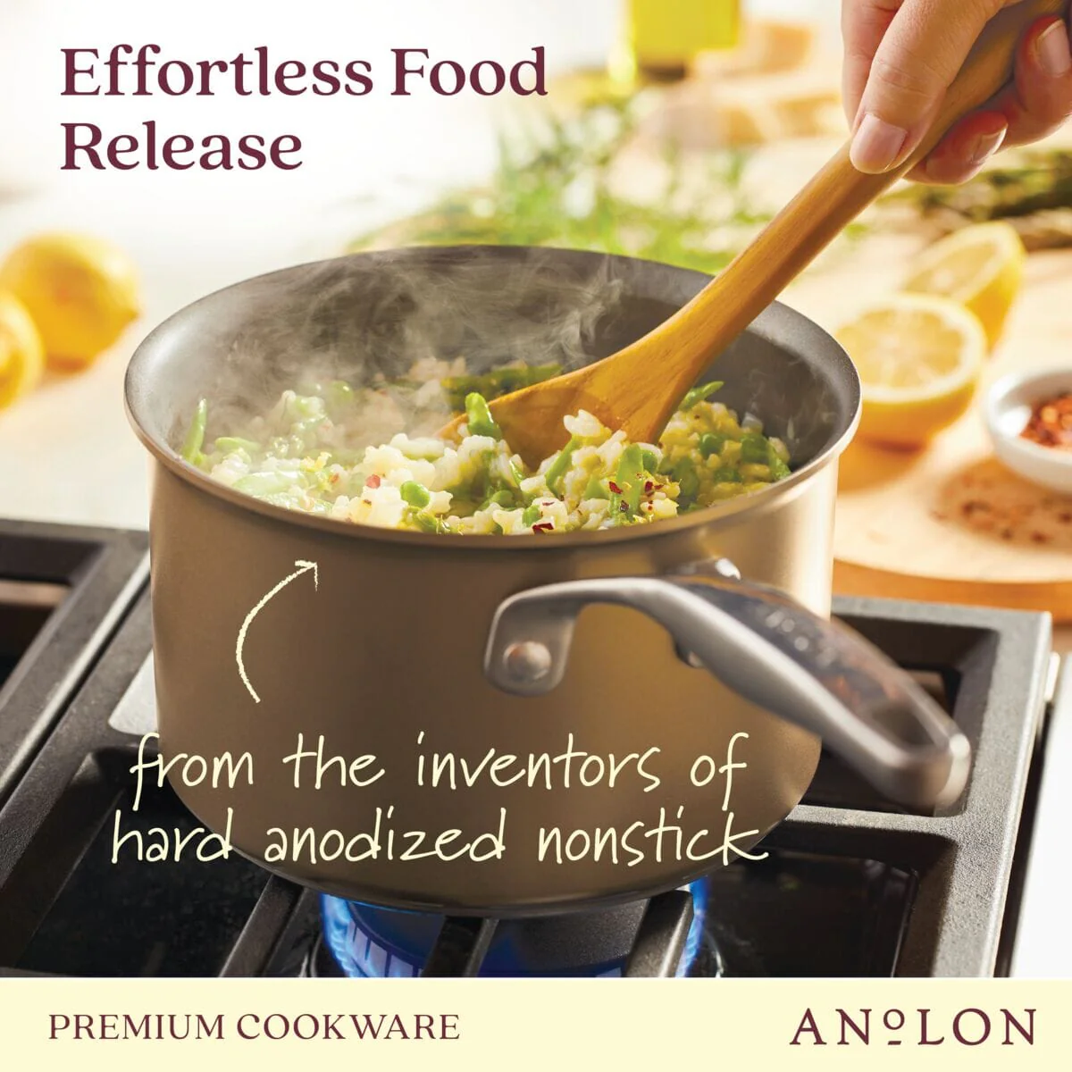 3-Quart Anolon Ascend Hard Anodized Nonstick Saucepan with Lid - Image 3