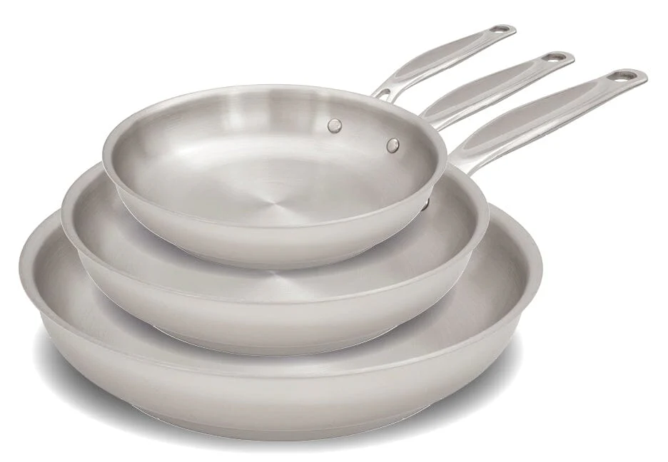 3pc Meyer Confederation Stainless Steel Fry Pan Set - Made in Canada