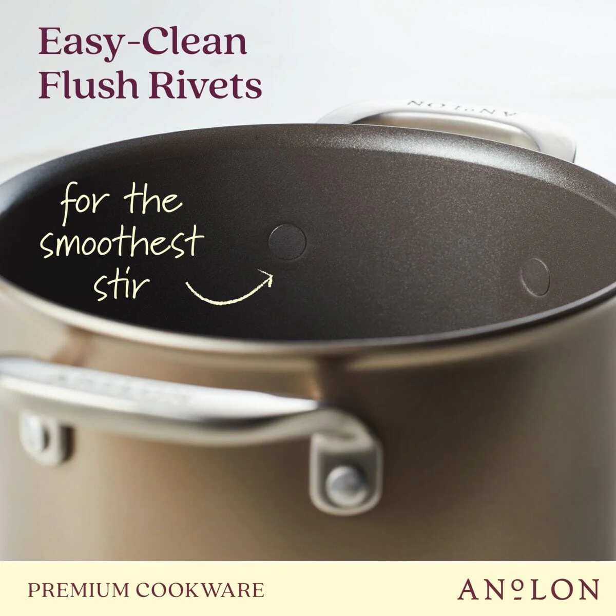 4-Quart Anolon Ascend Hard Anodized Nonstick Saucepot with Lid - Image 3