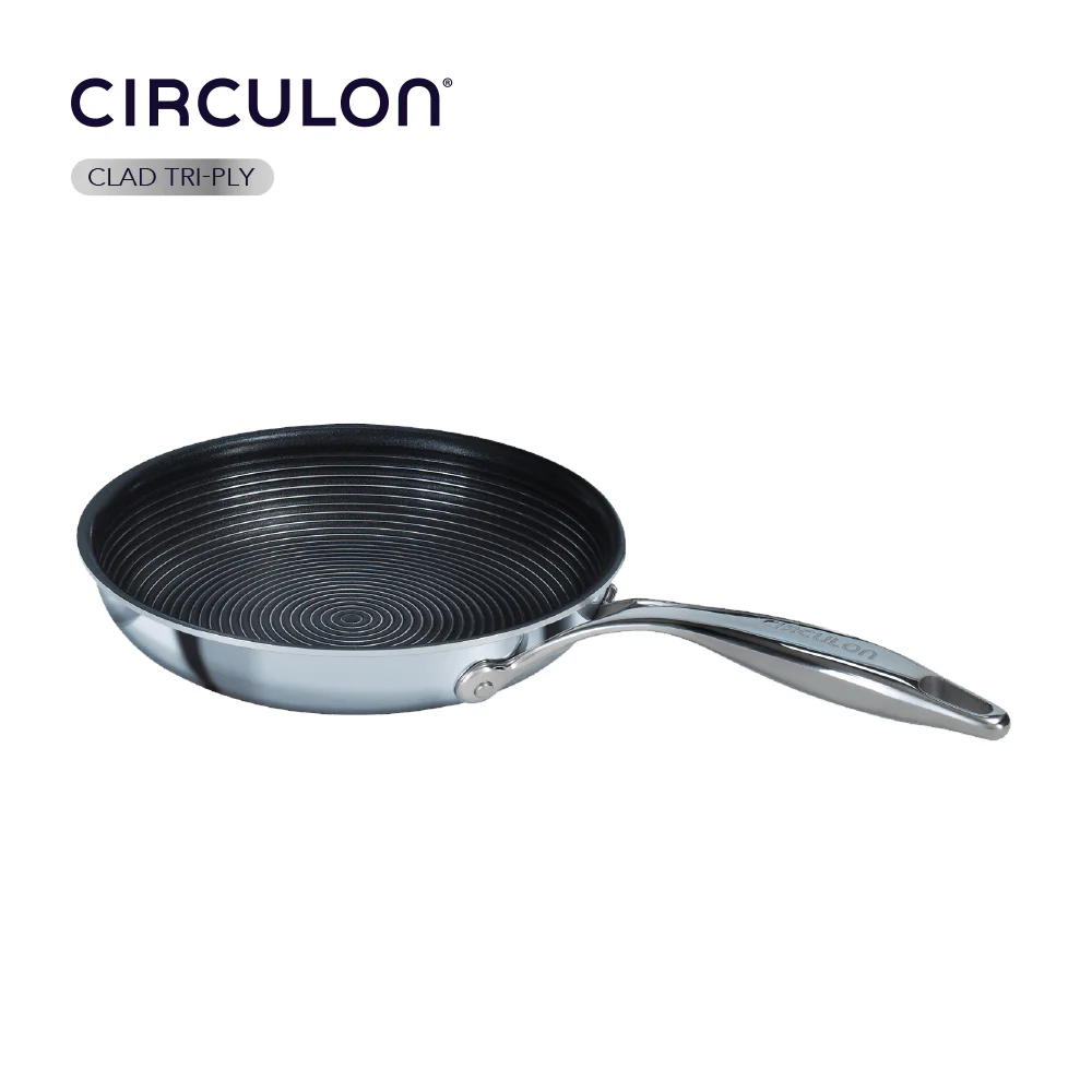 Circulon Clad Stainless Steel Frying Pan with Hybrid SteelShield and Nonstick Technology, 32cm Silver - Image 2