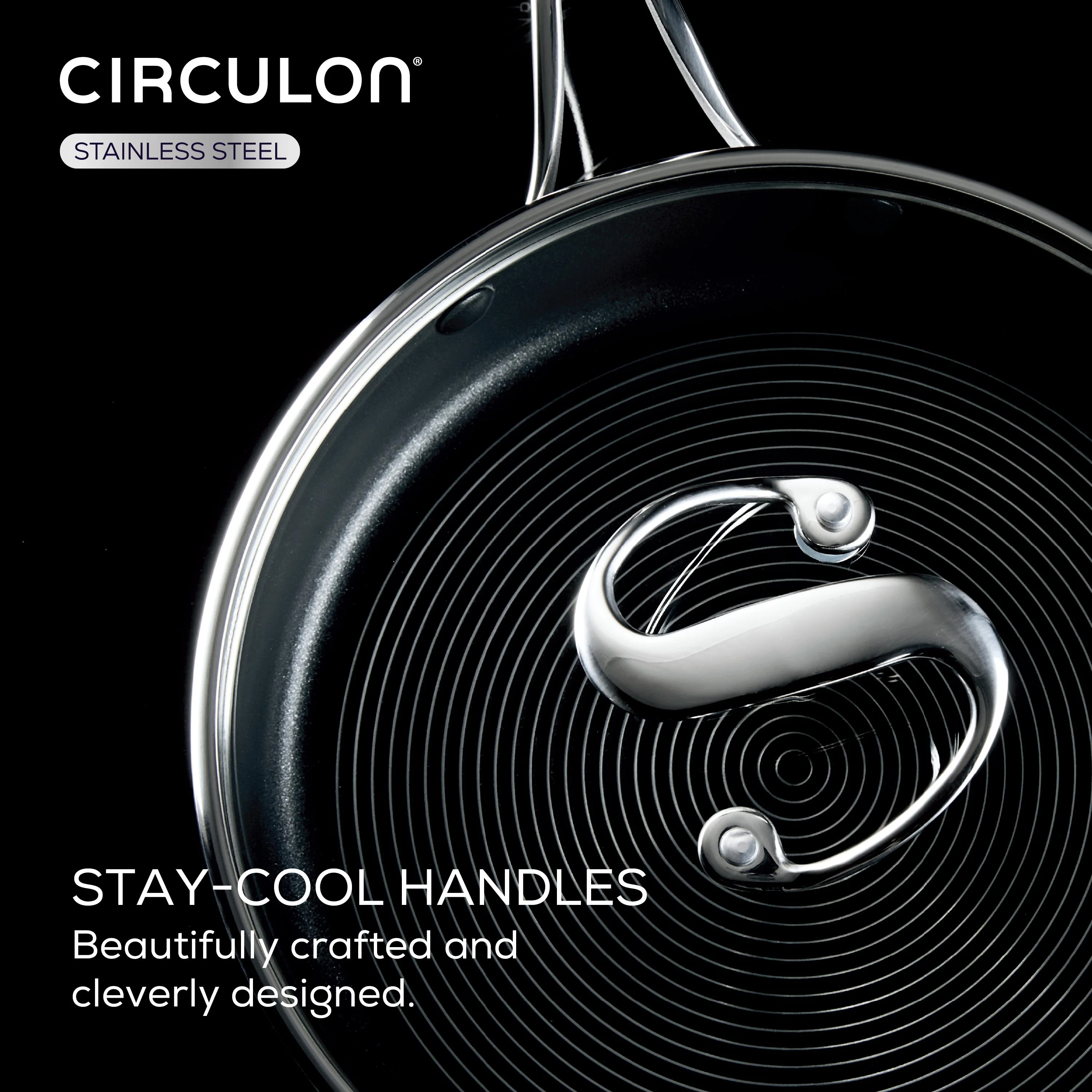 Circulon SteelShield S-Series Stainless Steel Nonstick Pots and Pans Cookware Set with Bonus Utensil, 10-Piece, Silver - Image 4