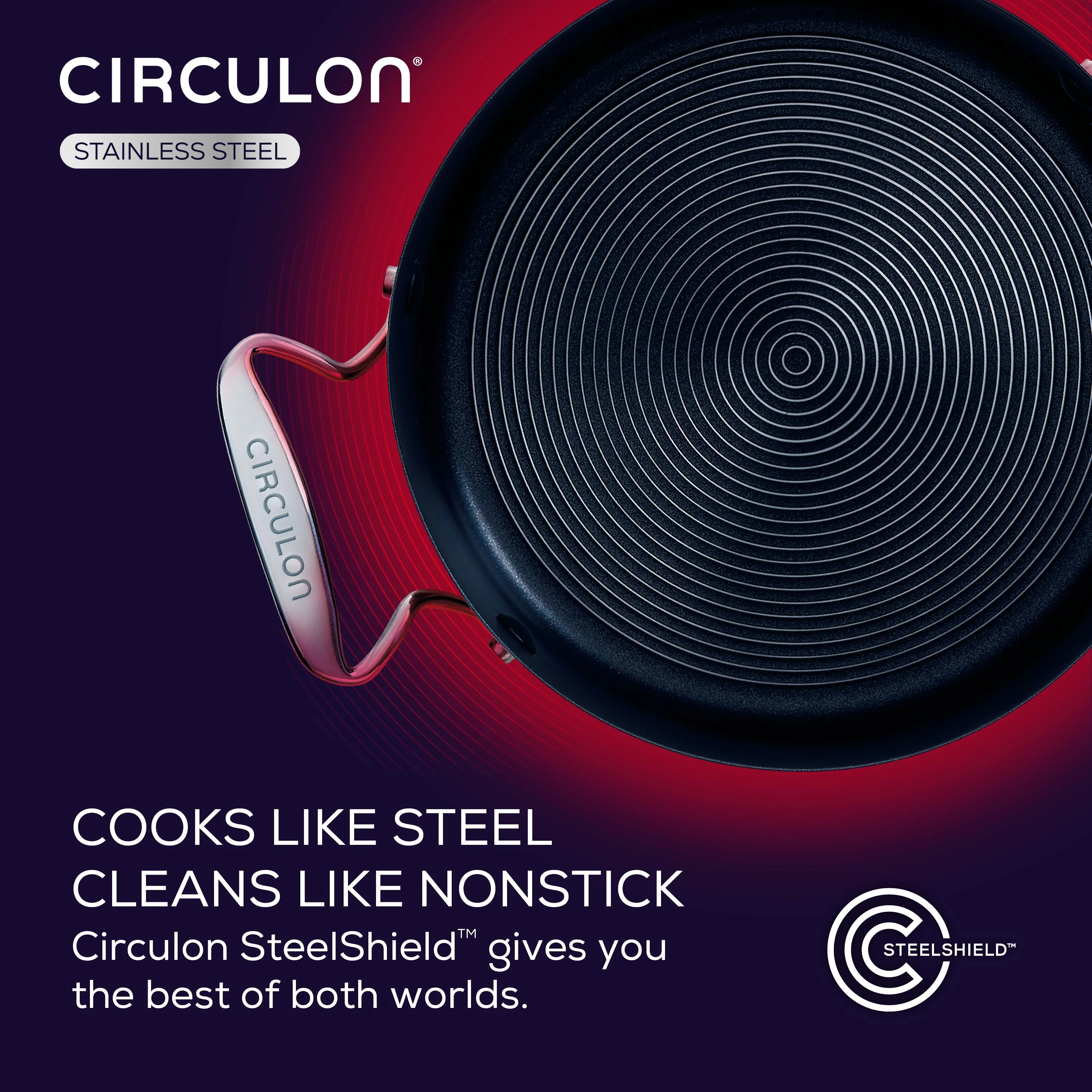 Circulon SteelShield S-Series Stainless Steel Nonstick Saucepan with Lid, 4-Quart, Silver - Image 3