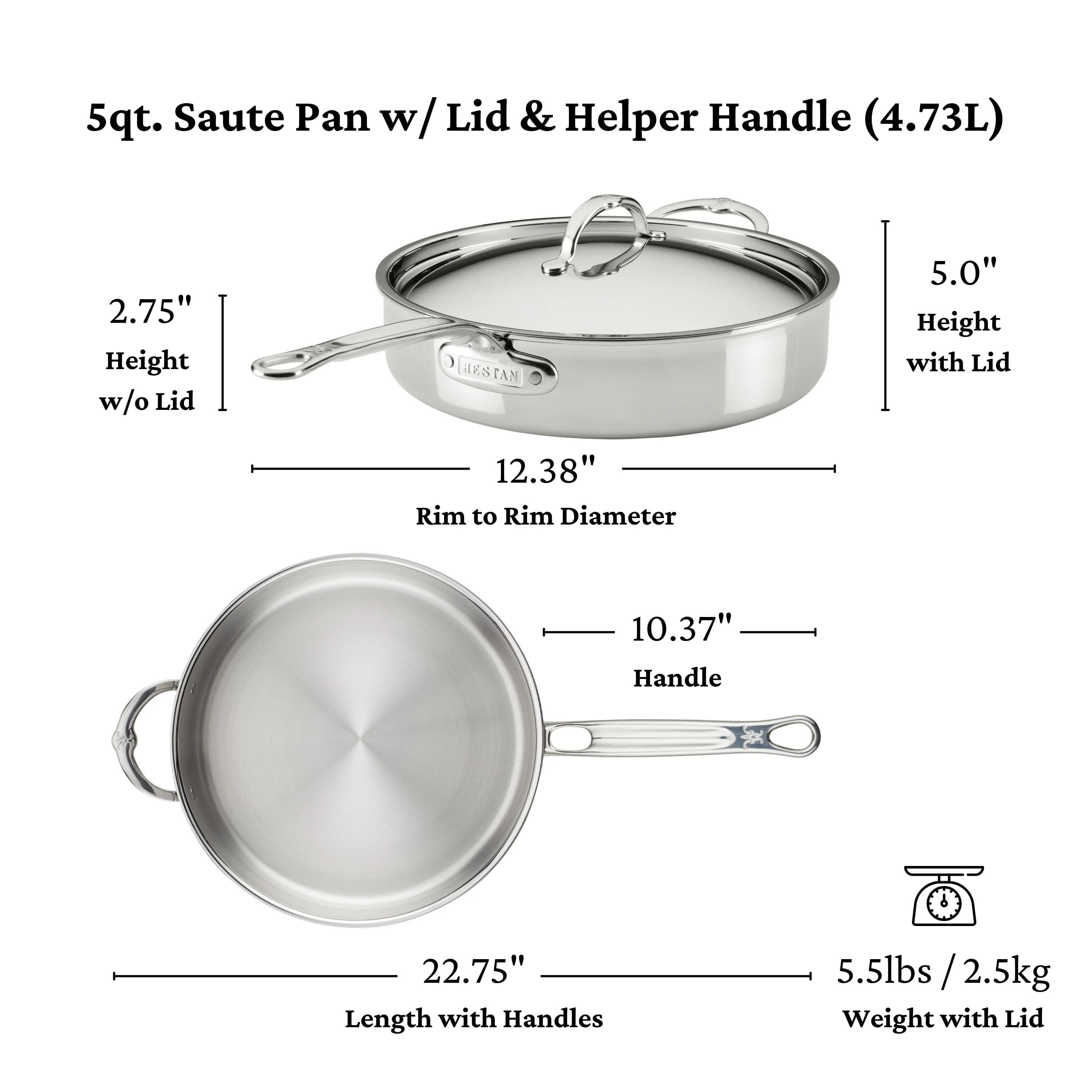 Hestan ProBond® Luxe 5QT/30CM Covered Saute Pan with helper handle - Image 10
