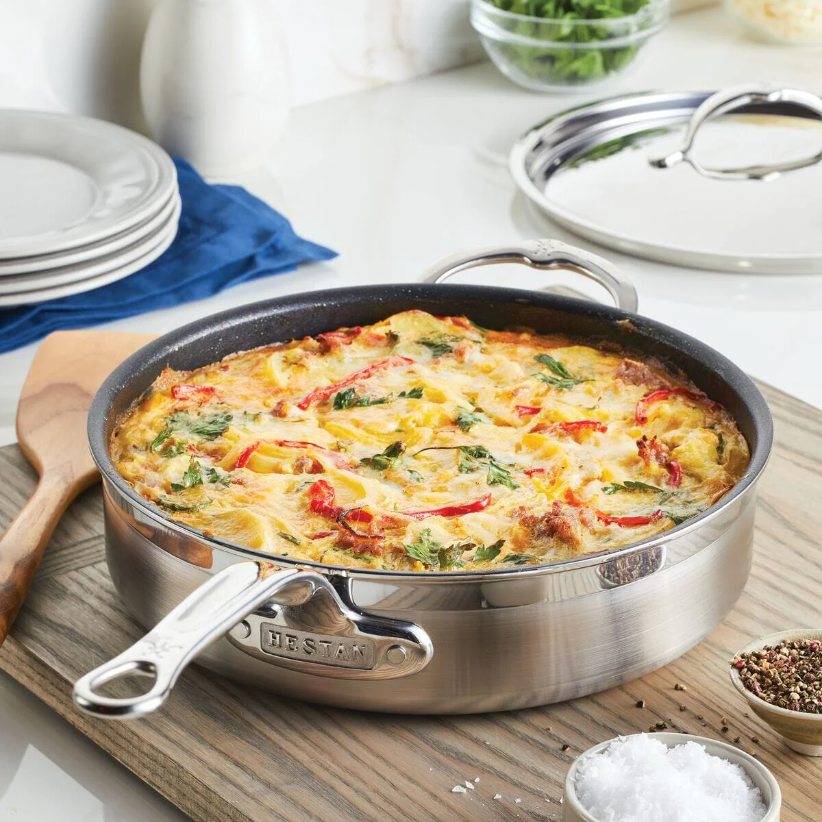 Hestan ProBond Professional Clad Stainless Steel TITUM Nonstick Saute Pan with Lid, 3.5-Quart - Image 4