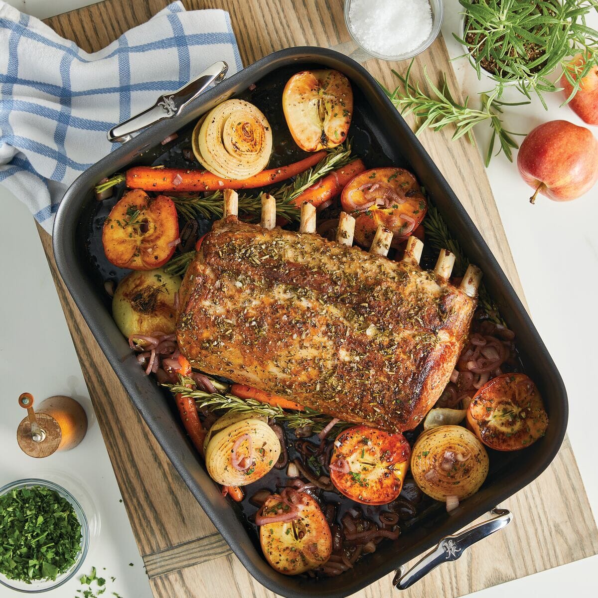 Hestan Provisions Classic Clad Nonstick Roaster with Stainless Steel Rack, 16.5-Inch - Image 2