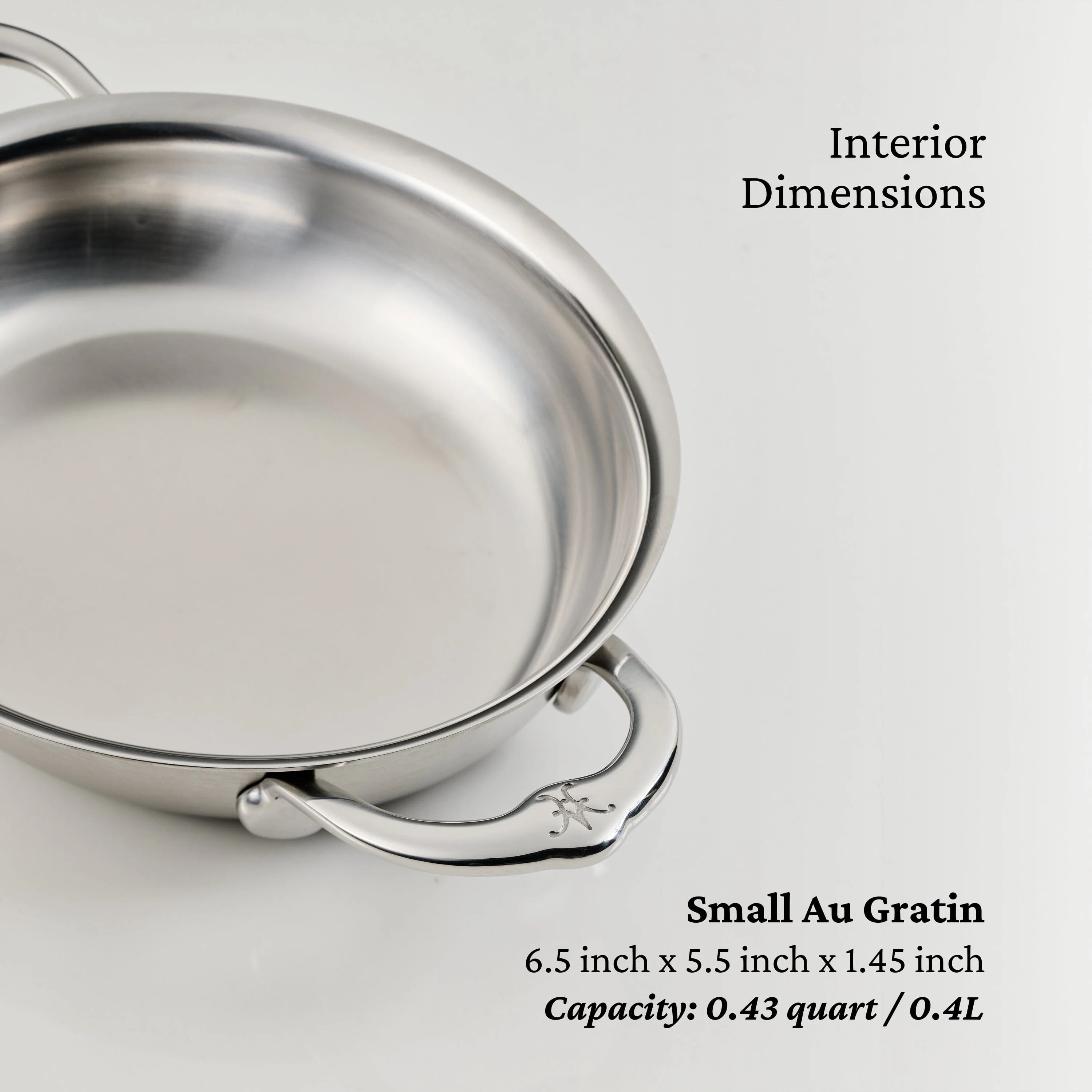 Hestan Provisions Stainless-Steel Mini Oval Au Gratin Set of Two 6.5" x 5.5" - Image 5