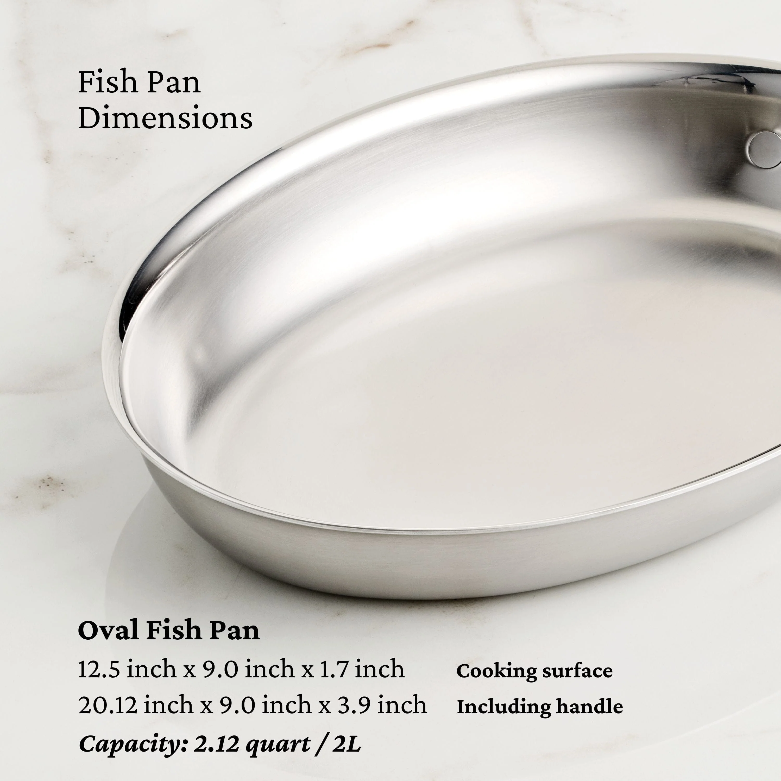 Hestan Provisions Stainless Steel Oval Fish Pan 12.5" x 9" - Image 4