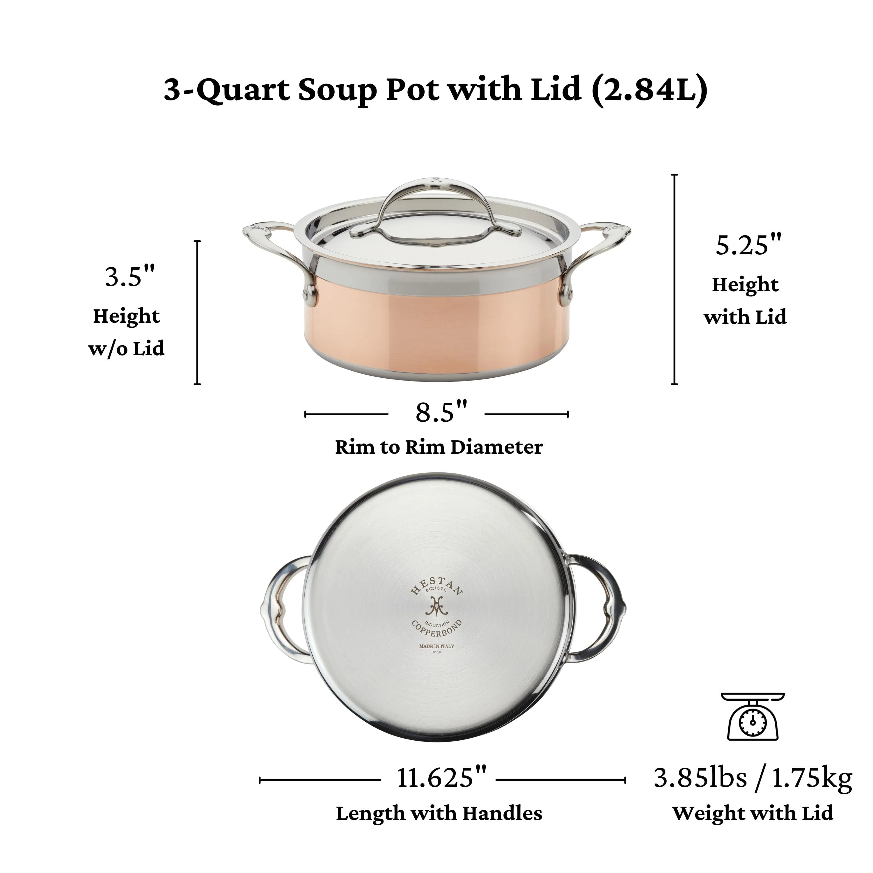 Hestan Induction Copper Soup Pot, 3-Quart - Image 8