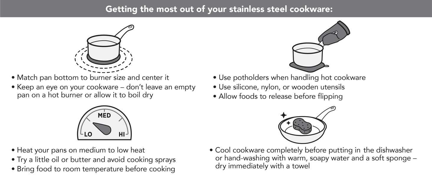KitchenAid 5-Ply Clad Stainless Steel Cookware Set, 10-Piece, Polished Stainless Steel - Image 7