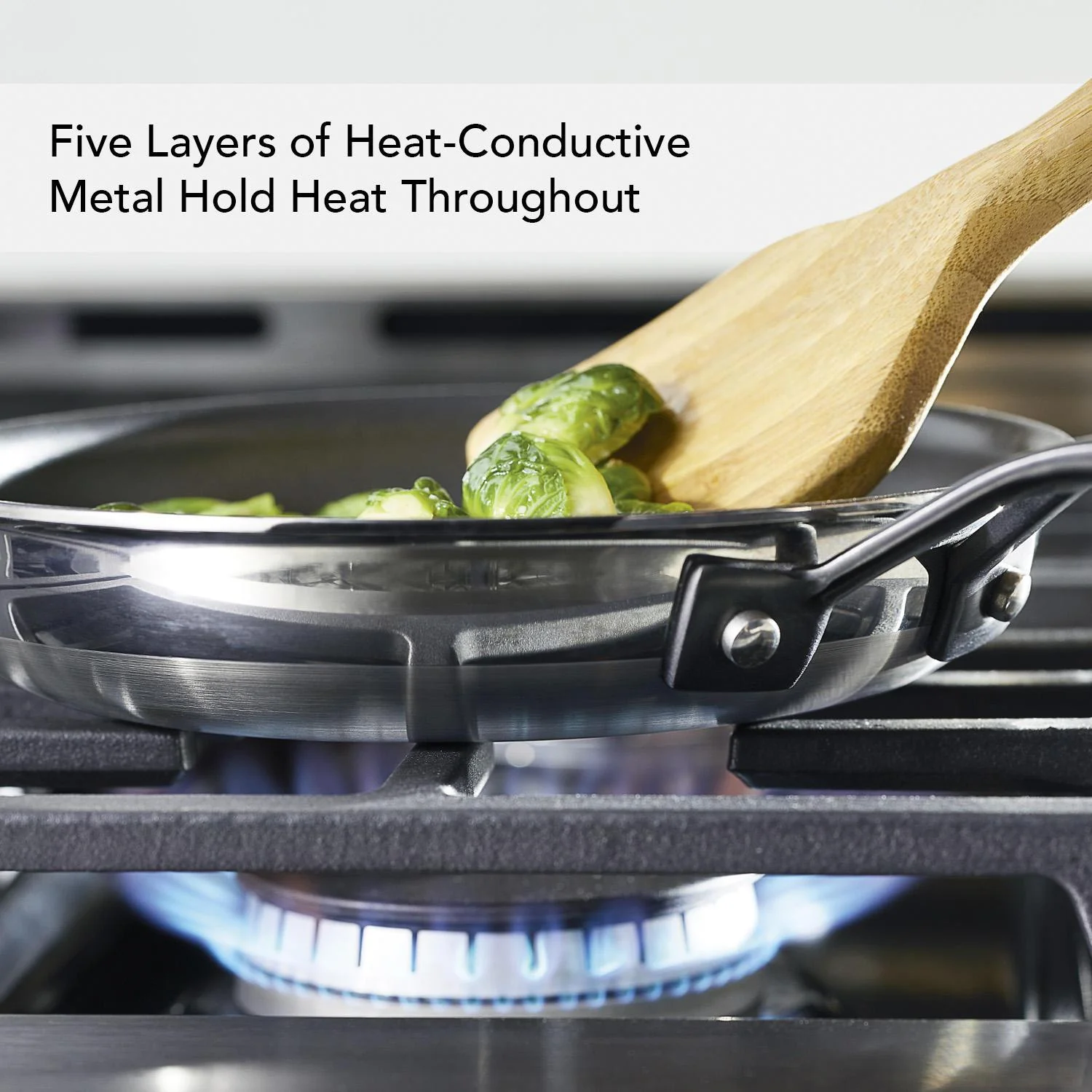 KitchenAid 5-Ply Clad Stainless Steel Nonstick Frying Pan, 8.25-Inch, Polished Stainless Steel - Image 3