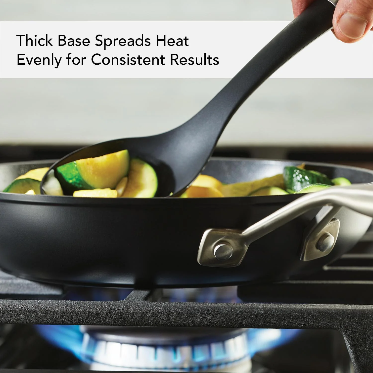 KitchenAid Hard Anodized Induction Frying Pan with Lid, 10-Inch, Matte Black - Image 3