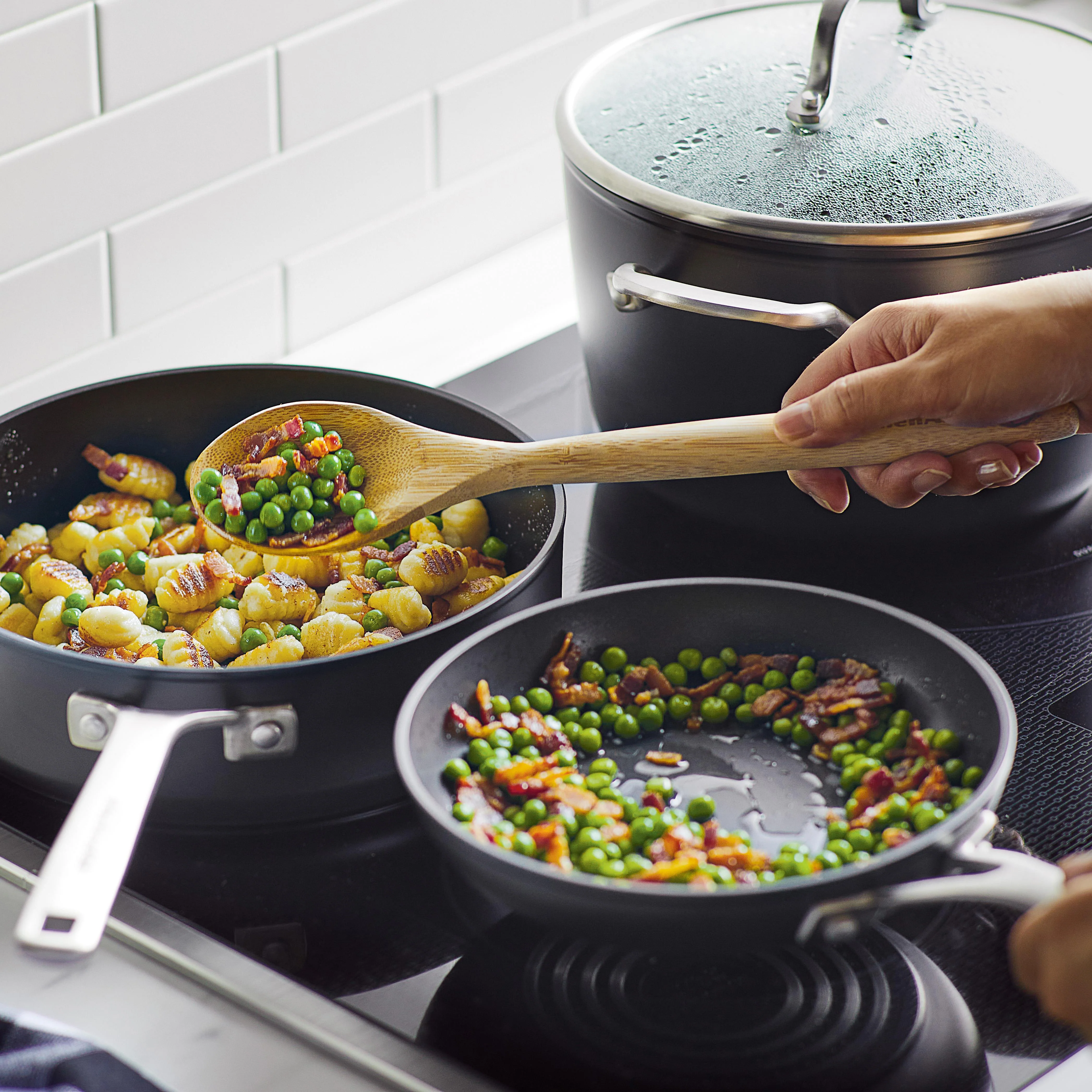 KitchenAid Hard-Anodized Induction Nonstick Cookware Set, 11-Piece, Matte Black - Image 7