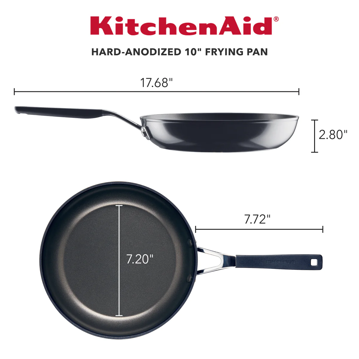 KitchenAid Hard Anodized Nonstick Frying Pan, 10-Inch, Onyx Black - Image 2