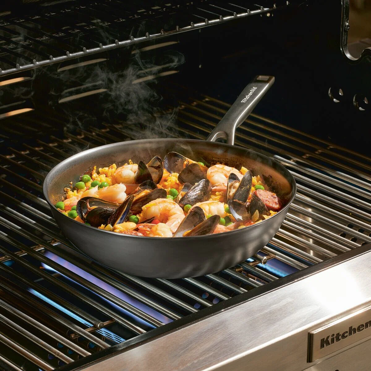 KitchenAid Nitro Carbon Steel 10"/25cm Stir Fry Gray - Image 2