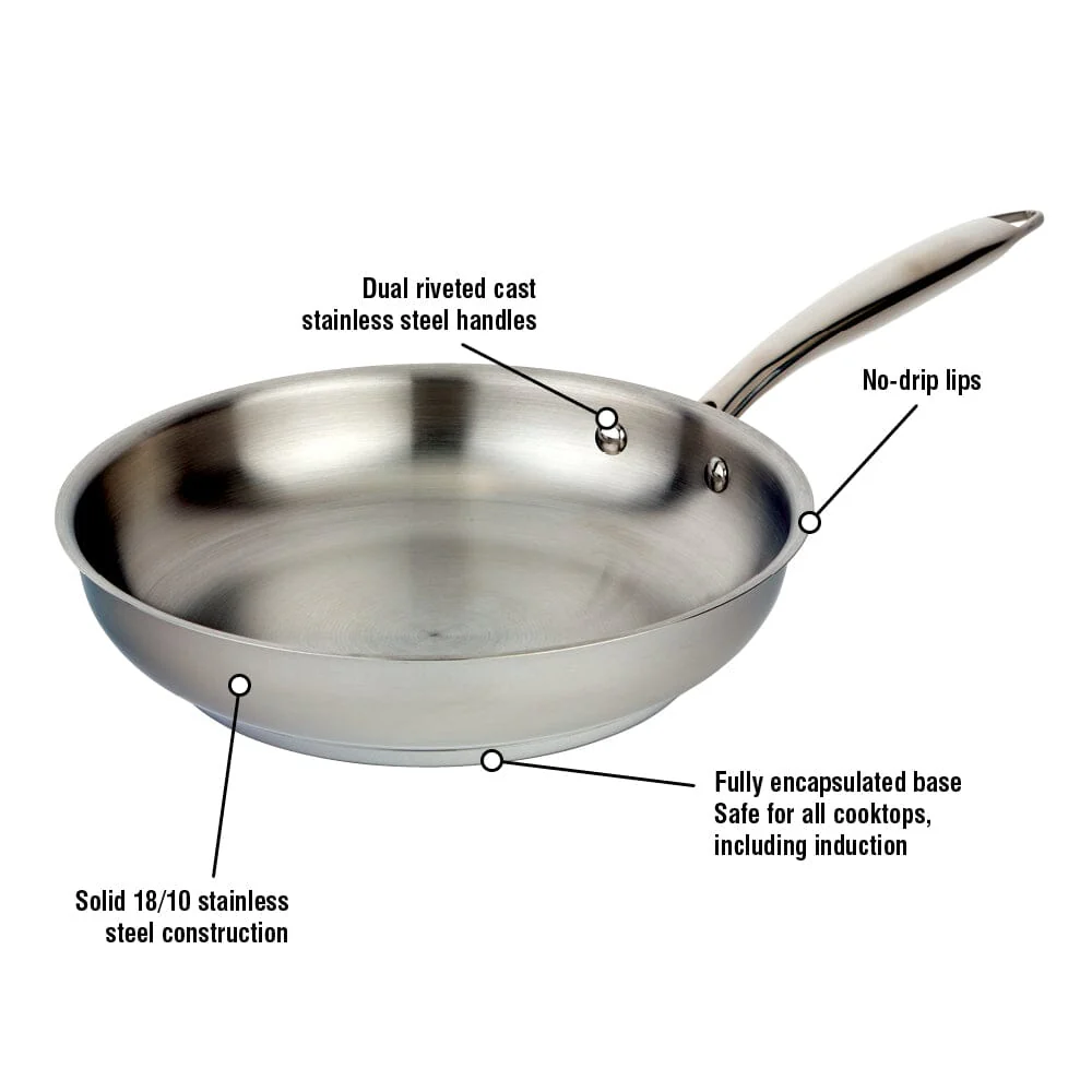 Meyer Accolade Stainless Steel 32cm/12.5" Frying Pan, Skillet, Made in Canada - Image 2