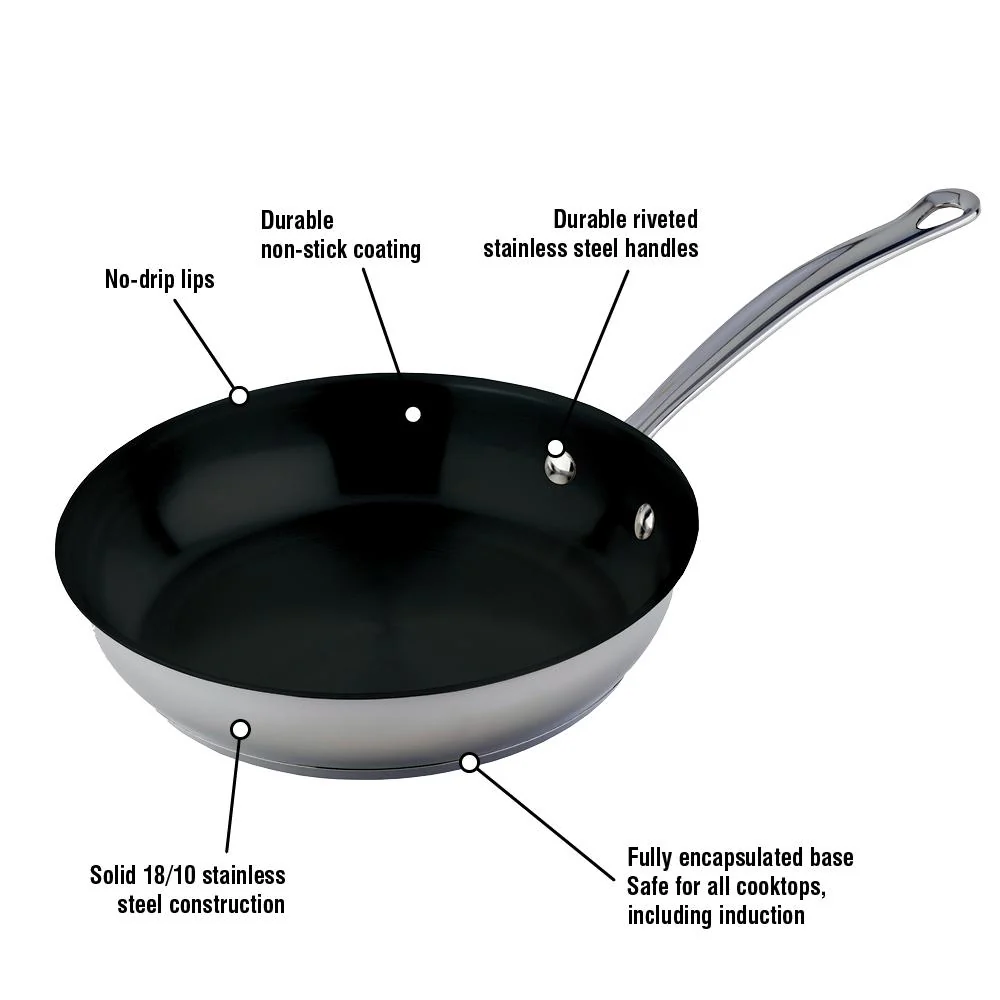 Meyer Nouvelle Stainless Steel 28cm/11" NonStick Frying Pan Skillet, Made in Canada - Image 2