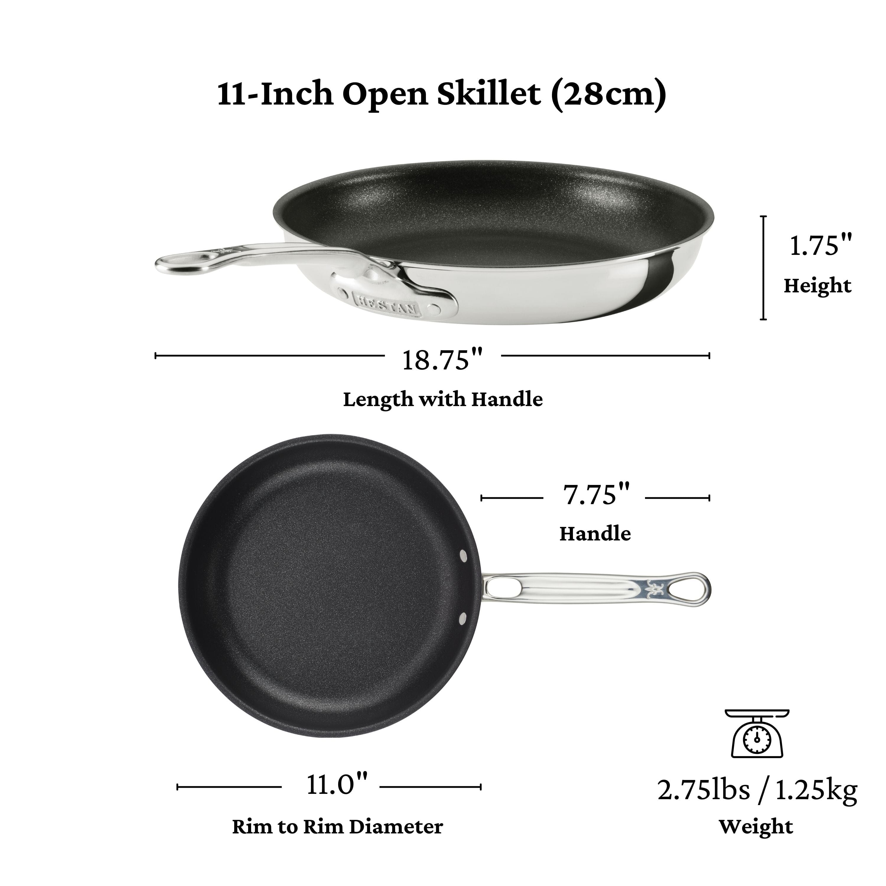 Hestan ProBond® Luxe 11" Professional Clad Stainless Steel Skillet with TITUM Nonstick - Image 10