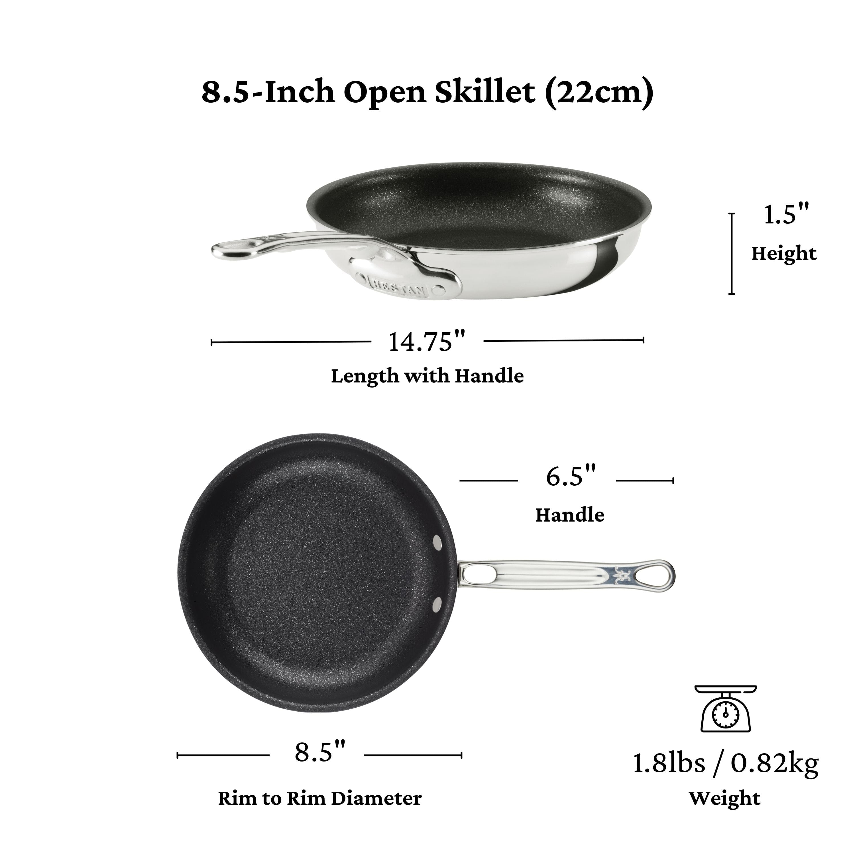 Hestan ProBond® Luxe 8.5" Professional Clad Stainless Steel Skillet with TITUM Nonstick - Image 11
