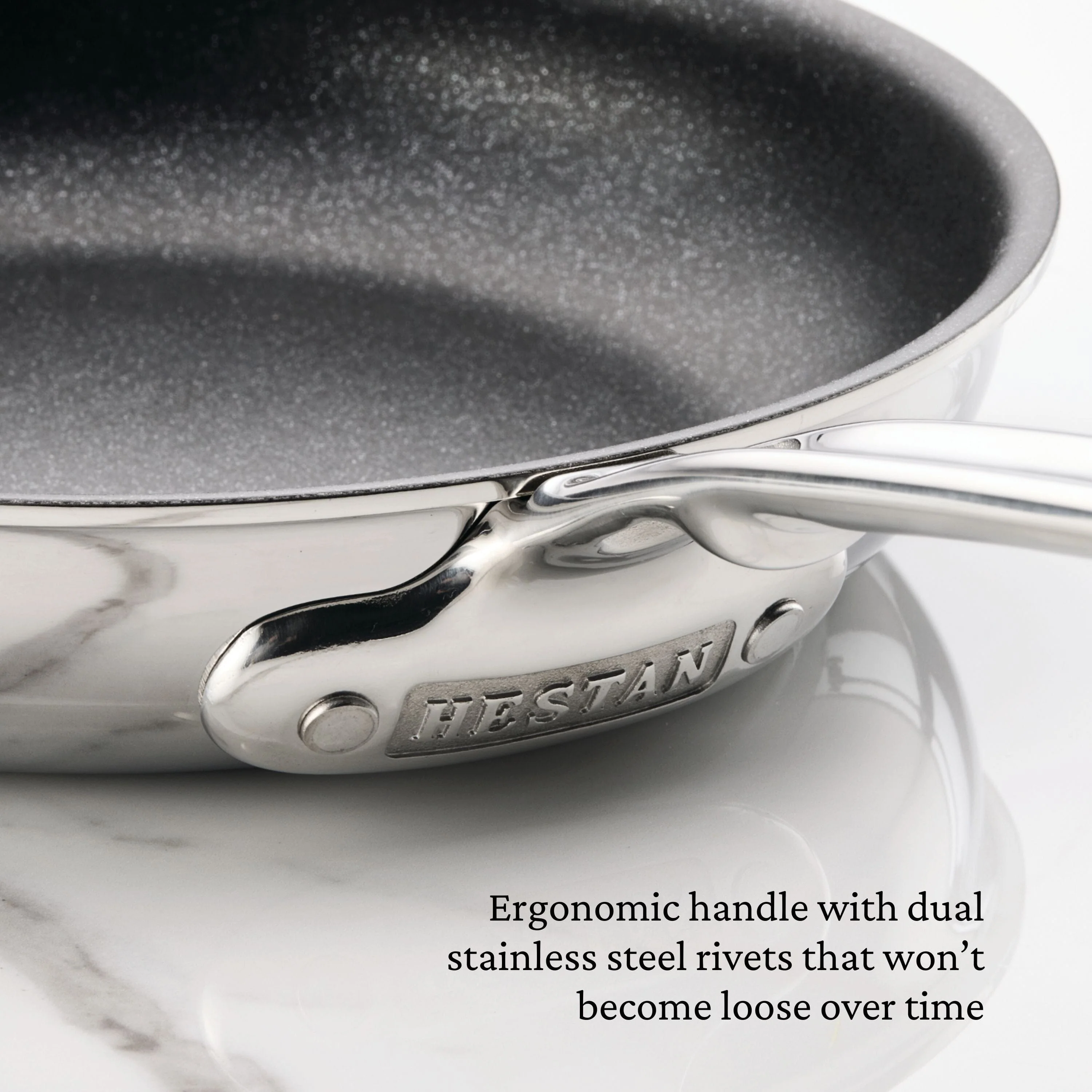 Hestan ProBond® Luxe 8.5" Professional Clad Stainless Steel Skillet with TITUM Nonstick - Image 3