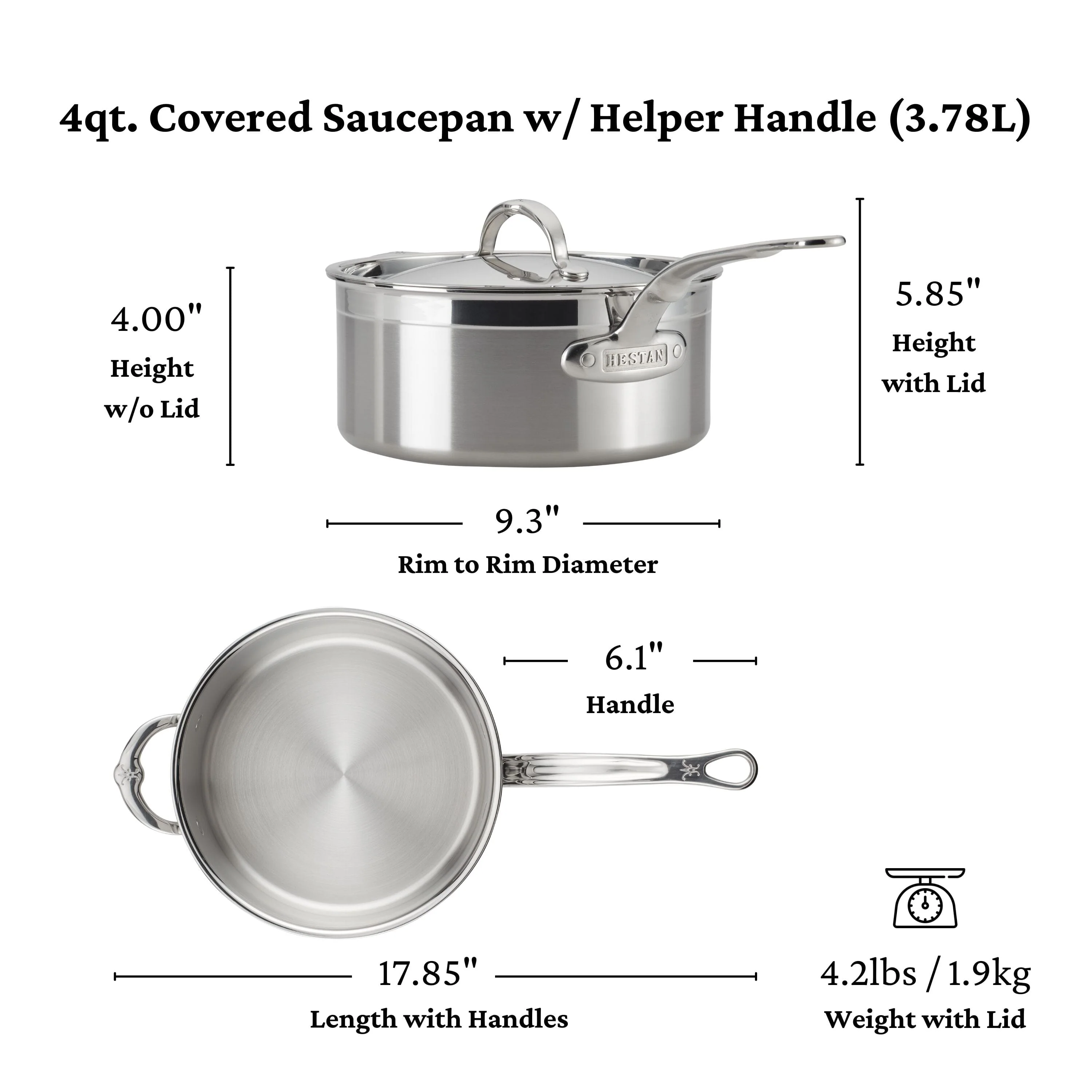 Hestan Professional Clad Stainless Steel Saucepans - Image 10