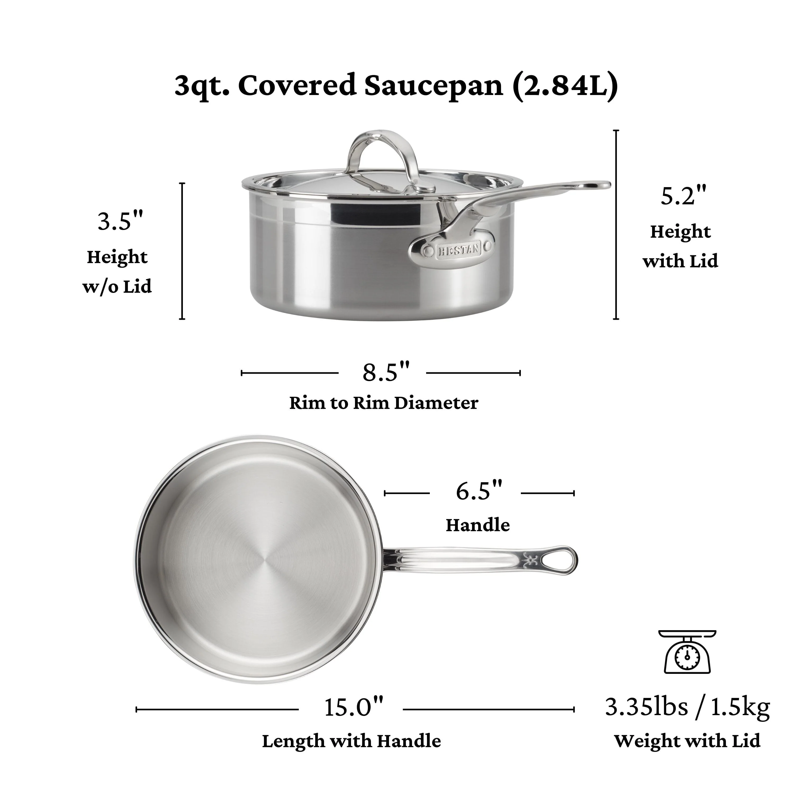 Hestan Professional Clad Stainless Steel Saucepans - Image 9